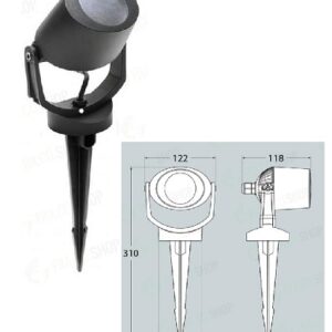 Minitommy Spike Faretto SPOT Con Pichetto GU10 3,5w Natura Nero